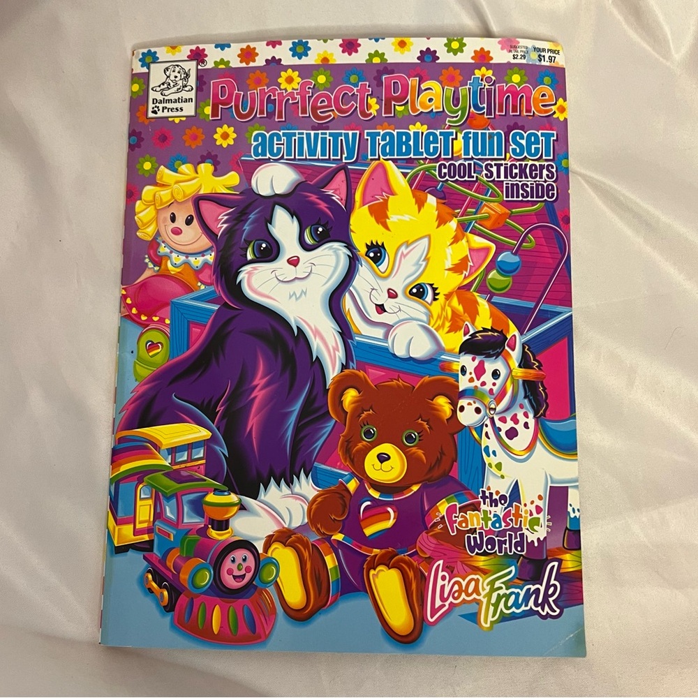 Lisa Frank Purrfect Playtime Activity Tablet Fun Set w/ Stickers Book - AS IS